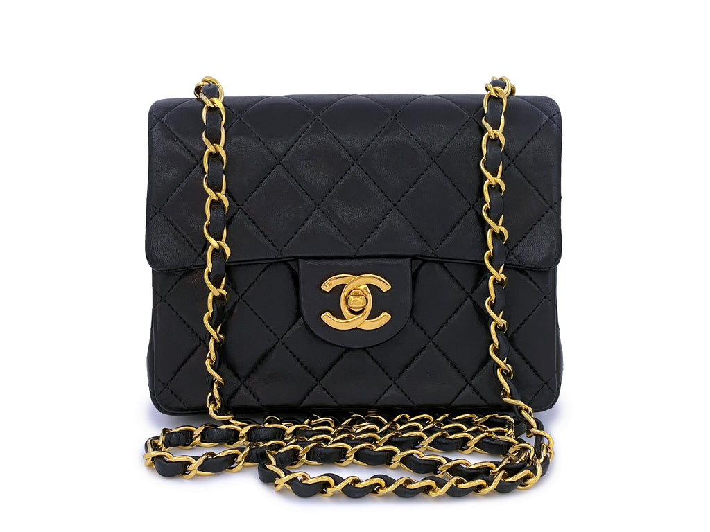 Chanel 1989 Vintage Black Square Mini Flap Bag 24k GHW Lambskin – Boutique  Patina