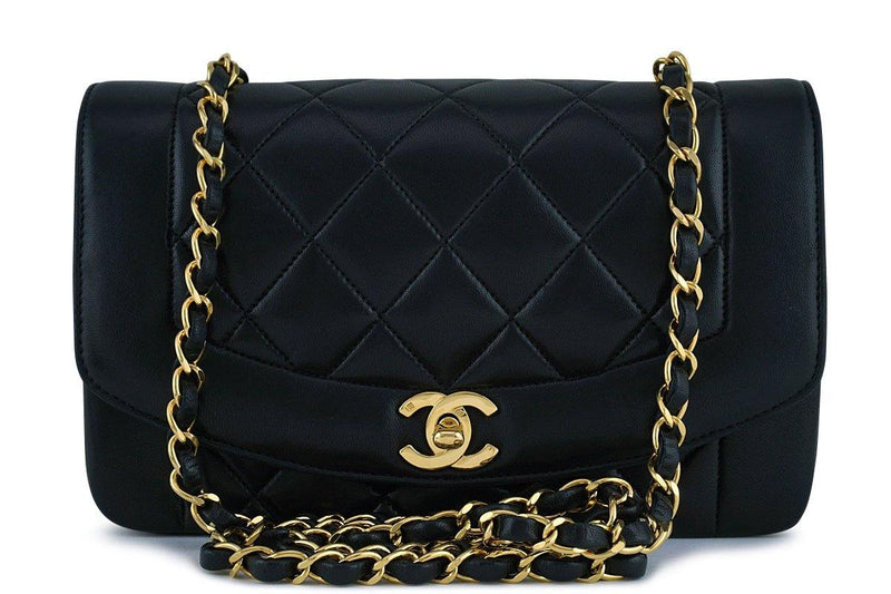 Chanel Black Vintage Quilted Classic "Diana" Shoulder Flap Bag - Boutique Patina