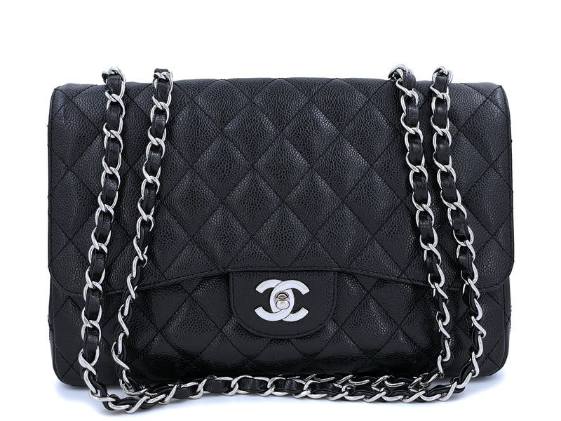 Chanel Black Caviar Jumbo Classic Flap Bag SHW – Boutique Patina