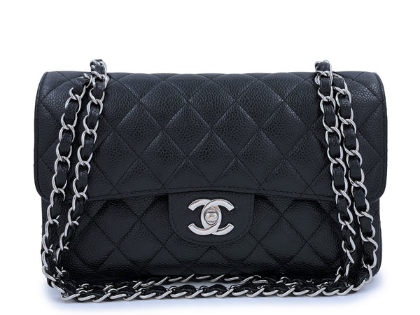 Pristine Chanel Black Caviar Small Classic Double Flap Bag SHW - Boutique Patina