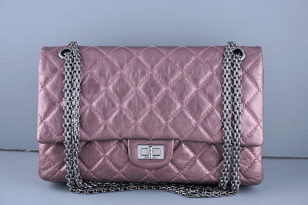 Chanel Metallic Rose Pink 226 Classic Reissue 2.55 Flap Bag - Boutique Patina