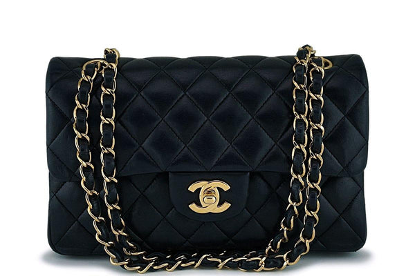 Chanel Black Lambskin Small Classic Double Flap Bag GHW - Boutique Patina