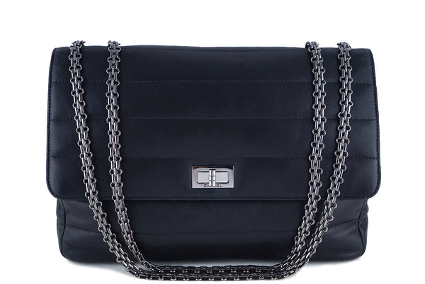 Chanel Black Soft Lambskin Bar-Quilted Classic Jumbo Reissue Flap Bag - Boutique Patina