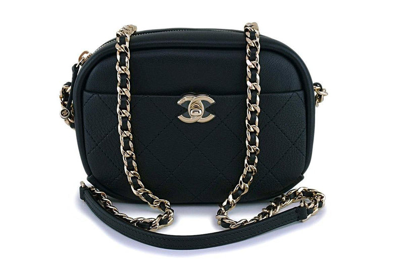NIB 19C Chanel Black Calfskin Mini Camera Crossbody Bag GHW - Boutique Patina