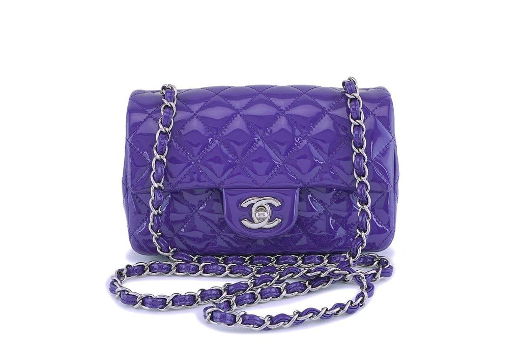Chanel Purple Violet Patent Rectangular Mini Classic Flap Bag SHW –  Boutique Patina