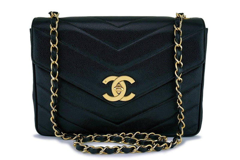 CHANEL, Bags, Chanel Glazed Finish Aged Calfskin Flap Bag Gold Tone  Hardware Black Large