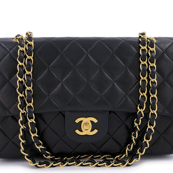 Chanel 1992 Vintage Black Medium Classic Double Flap Bag 24k