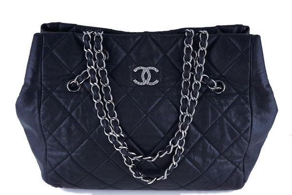 Chanel Black Brilliant CC Soft Caviar Cells Quilted Shopper Tote Bag - Boutique Patina