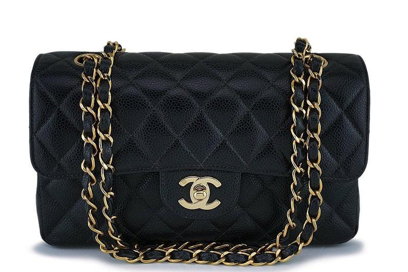 Chanel Black Caviar Small Classic Double Flap Bag 24k GHW - Boutique Patina