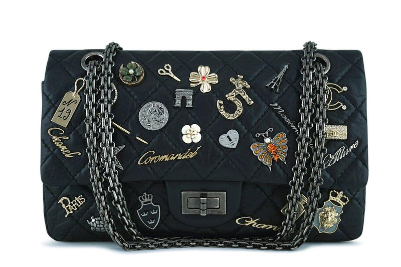 Chanel Black Rare Lucky Charms Classic Reissue 2.55 Flap 225 Bag - Boutique Patina