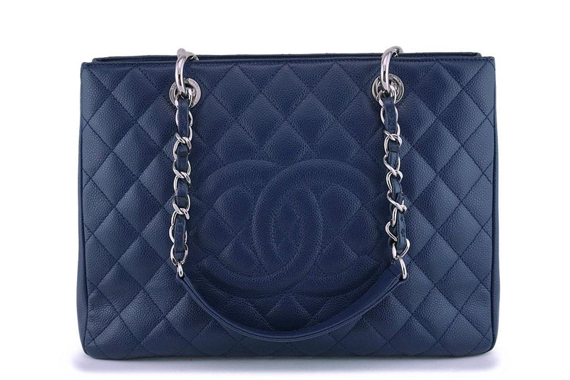 Chanel GST in black caviar leather with silver hardware