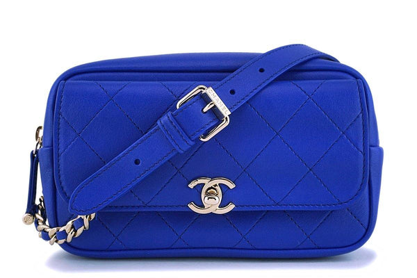 NIB 19C Chanel Electric Royal Blue Fanny Pack Waist Bum Belt Bag GHW - Boutique Patina