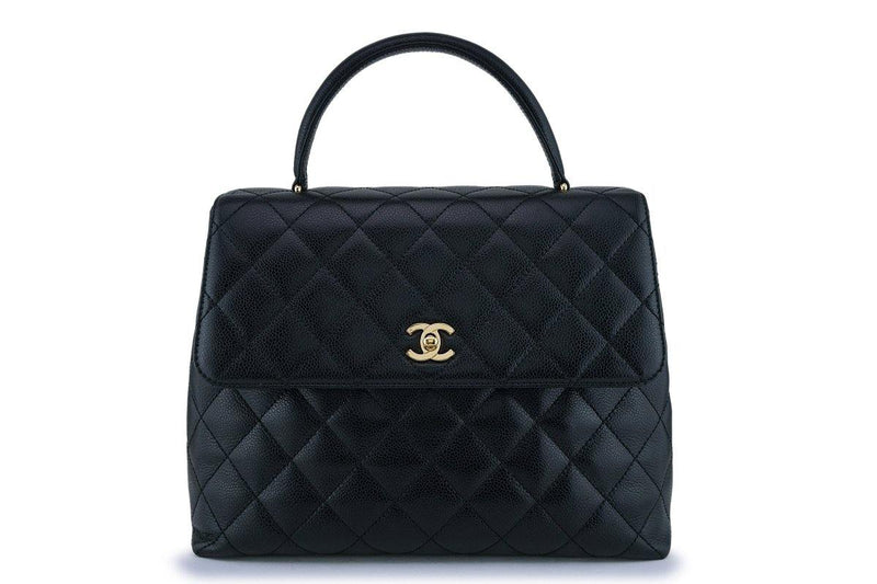 Chanel Vintage Black Caviar Classic Kelly Flap Bag 24k GHW - Boutique Patina