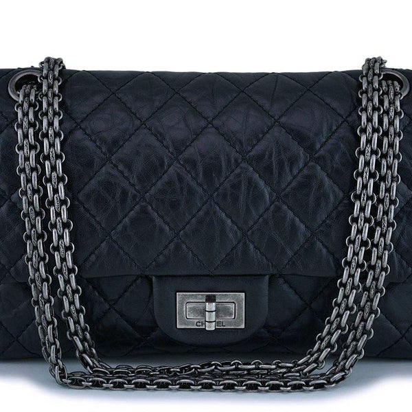 Chanel Black Reissue 2.55 Medium 225 Classic Double Flap Bag RHW – Boutique  Patina