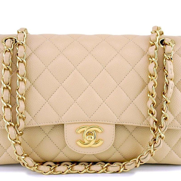Brand New CHANEL 23P Beige Caviar GHW CC Wallet On Chain WOC with Receipt