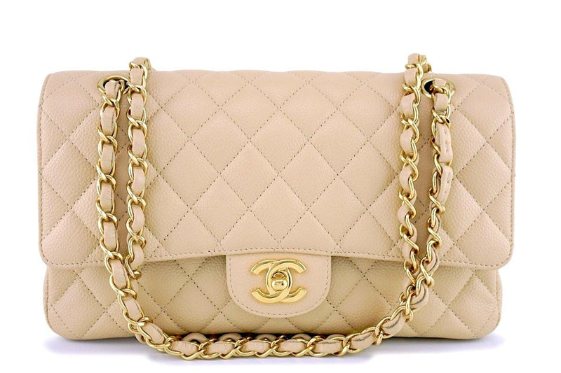 CHANEL Caviar Quilted Wallet On Chain WOC Beige Clair 412207