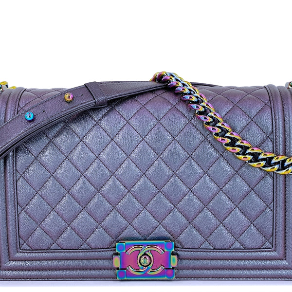 16C Chanel Iridescent Purple Mermaid Rainbow Classic Medium
