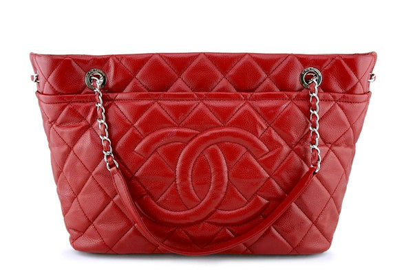 Chanel Red Caviar Quilted Timeless Tote GST Grand Shopping Bag - Boutique Patina