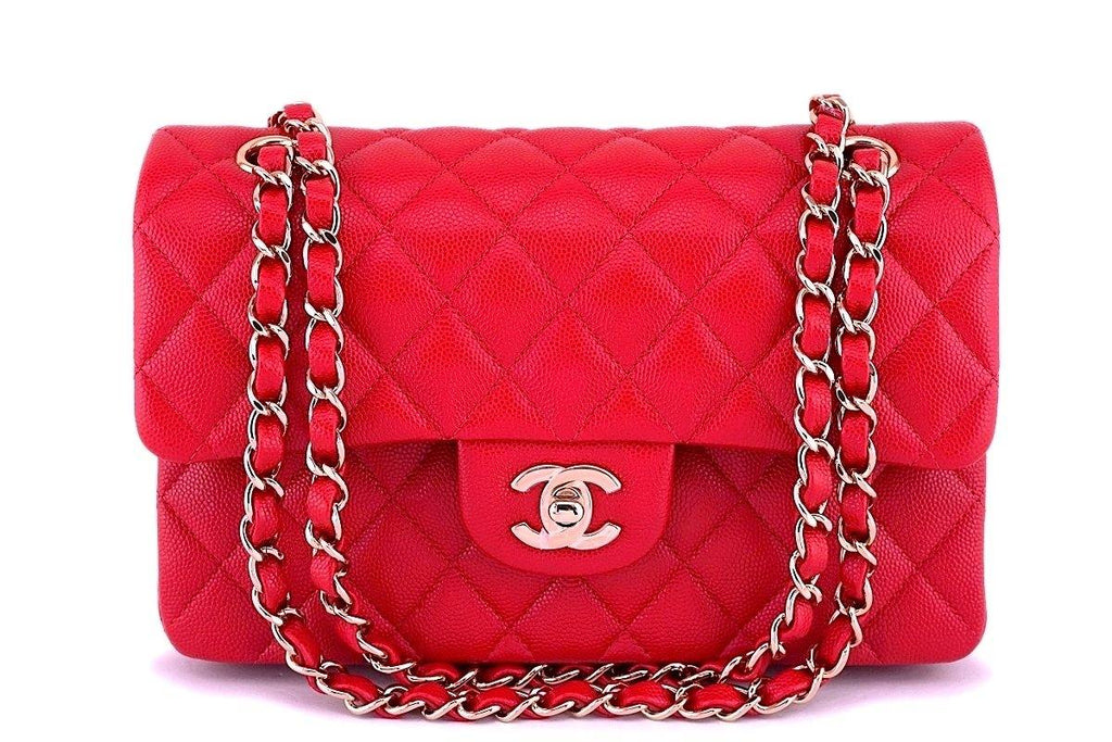 NIB 19B Chanel Red Caviar Small Classic Double Flap Bag GHW – Boutique  Patina