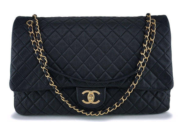 Chanel Black Ltd Airlines Runway Travel XXL Classic Flap Bag GHW - Boutique Patina