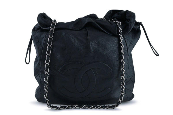 Chanel Black Soft Caviar Large Logo Tote Bag SHW - Boutique Patina