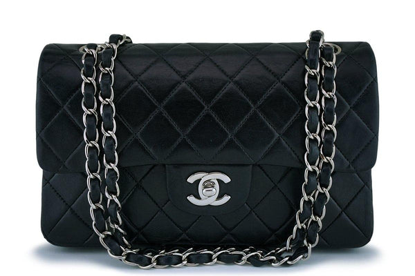 Chanel Black Lambskin Small Classic Double Flap Bag SHW - Boutique Patina