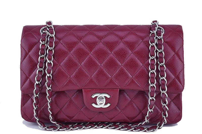 Chanel Bordeaux Red Caviar Medium Classic 2.55 Double Flap Bag