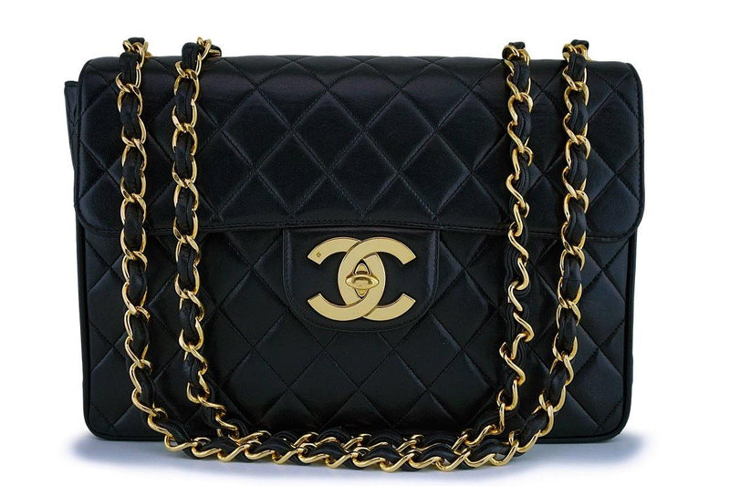 Chanel Black Vintage Lambskin Jumbo Classic Flap Bag 24k GHW – Boutique  Patina