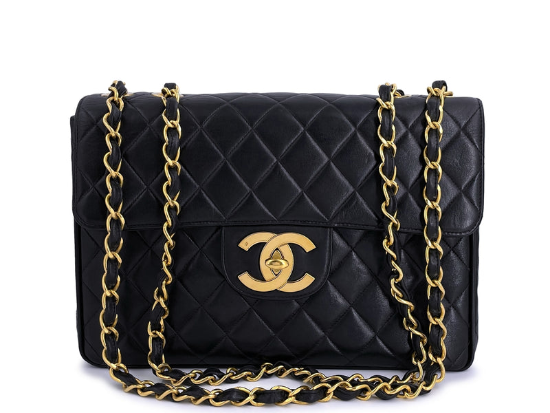 Chanel Vintage Black Jumbo Classic Flap Bag 24k GHW – Boutique Patina