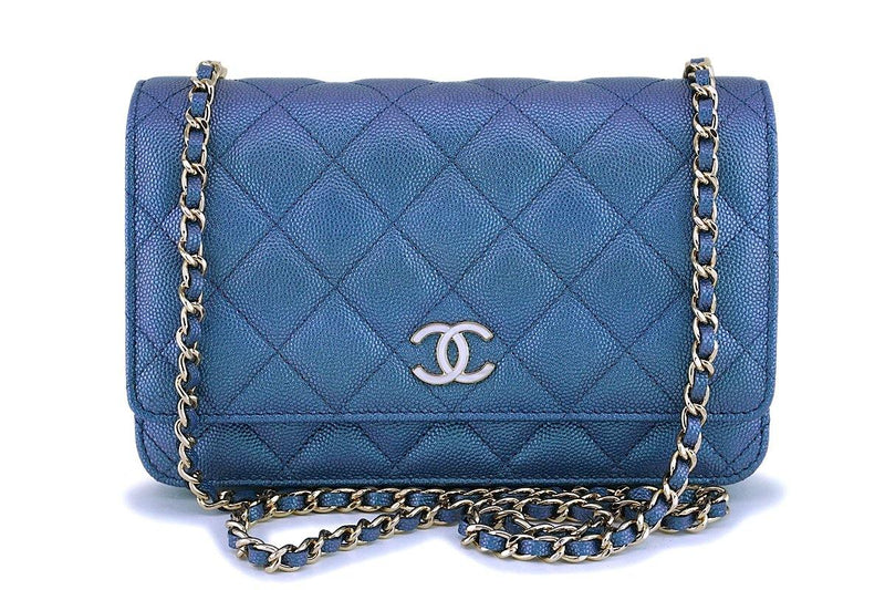 Chanel Wallet on Chain WOC Burgundy Caviar Light Gold Hardware in