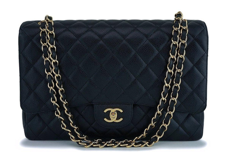 Chanel Black Caviar Maxi "Jumbo XL" Classic Flap Bag GHW - Boutique Patina