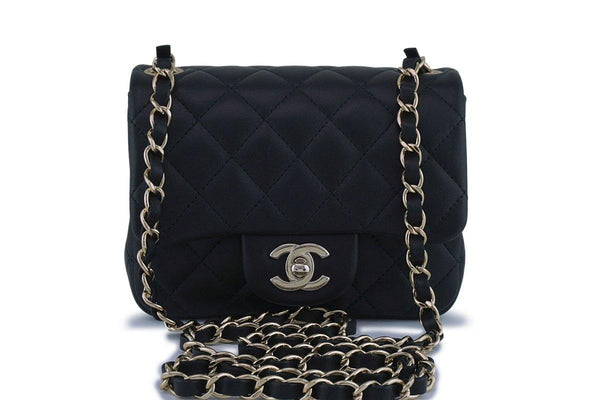 New 18C Chanel Black Classic Quilted Square Mini 2.55 Flap Bag GHW - Boutique Patina
