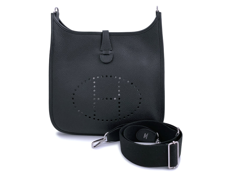NIB Hermes Black Evelyne III PM 29cm Bag PHW Clemence – Boutique