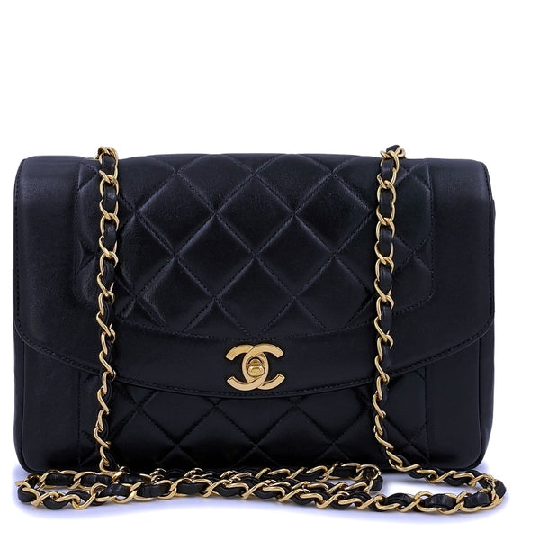 Chanel 1997 Black Vintage Medium Diana Flap Bag Pocket 24k GHW – Boutique  Patina