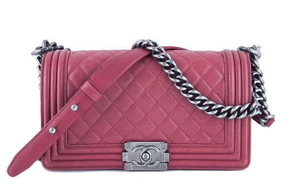 Chanel Dusty Rose Le Boy Classic Flap, Pink Medium Lambskin Bag - Boutique Patina