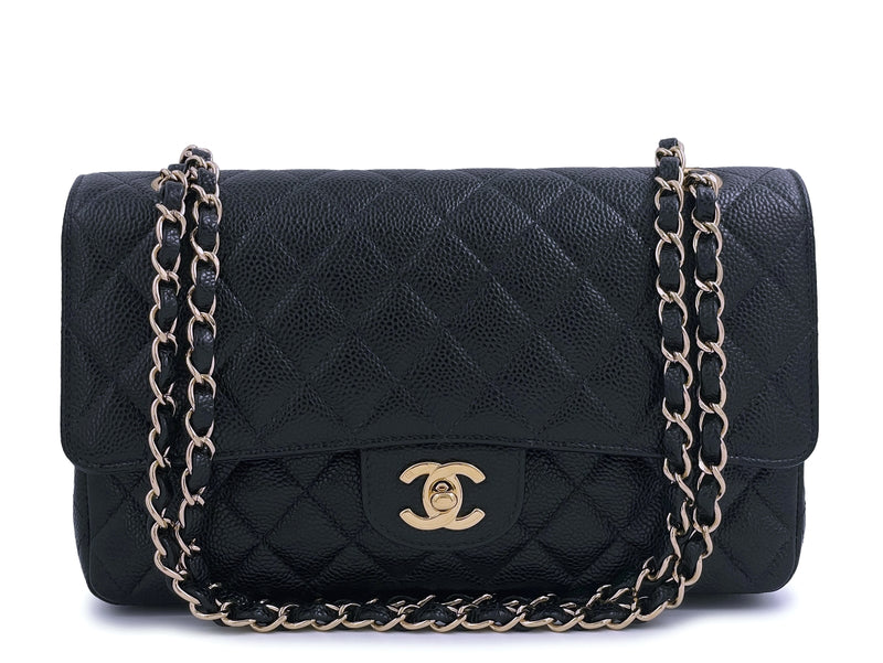 Chanel Vintage 2002 Black Caviar Medium Classic Double Flap Bag 24k GHW - Boutique Patina