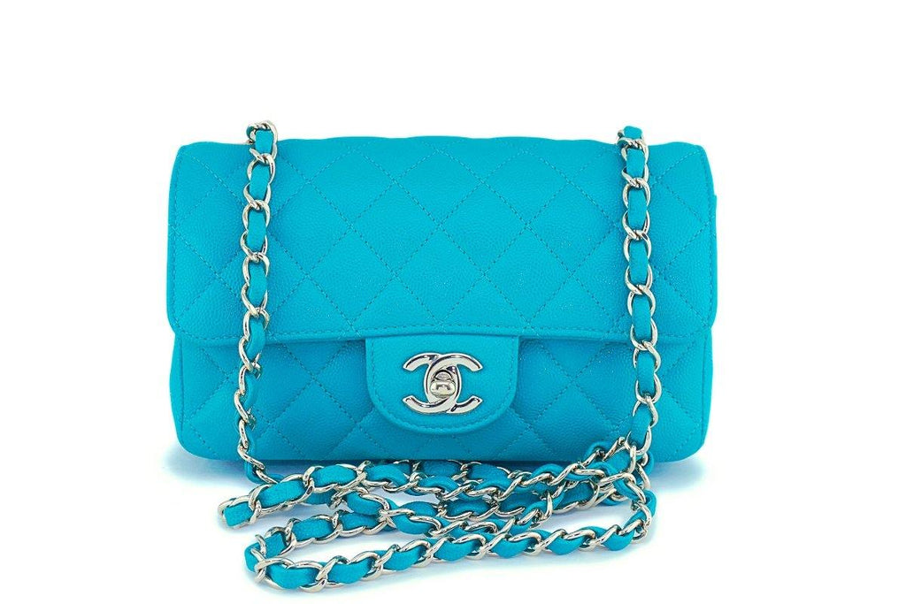17C Chanel Turquoise Green-Blue Caviar Rectangular Mini Classic Flap Bag  GHW - Boutique Patina