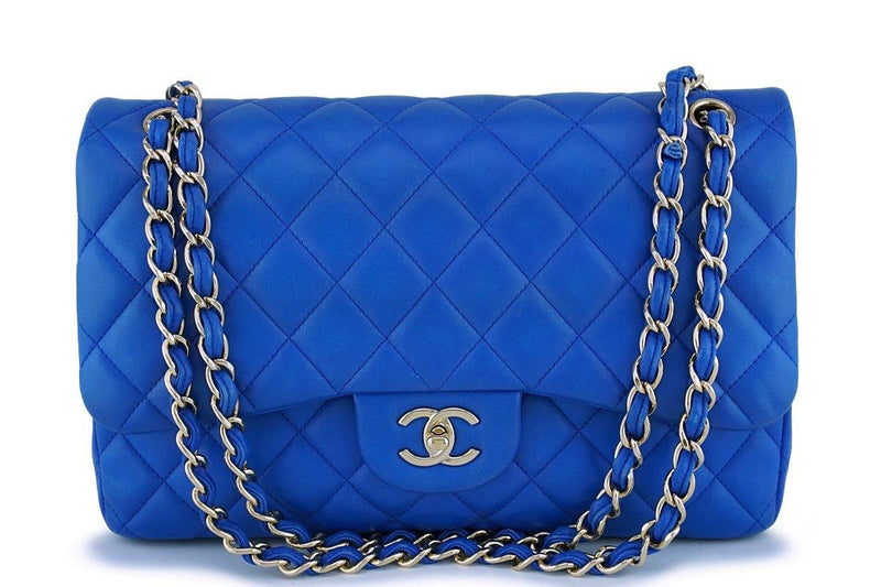 Chanel Royal Blue Lambskin Medium Classic Double Flap - LOVE that BAG -  Preowned Authentic Designer Handbags
