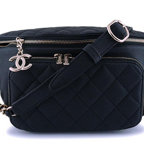 Chanel 2019 Coral Quilted Caviar Business Affinity Waist Bag