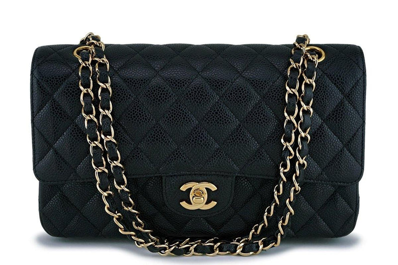 Chanel Black Caviar Classic Medium Double Flap Bag 24k GHW - Boutique Patina