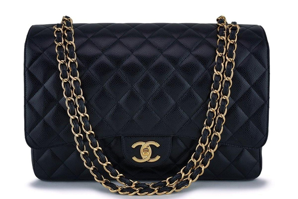 Chanel Black Caviar Maxi Classic Double Flap Bag GHW – Boutique Patina