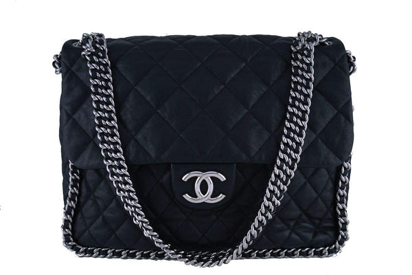 Chanel Black Chain Around Maxi Luxe Flap Bag - Boutique Patina