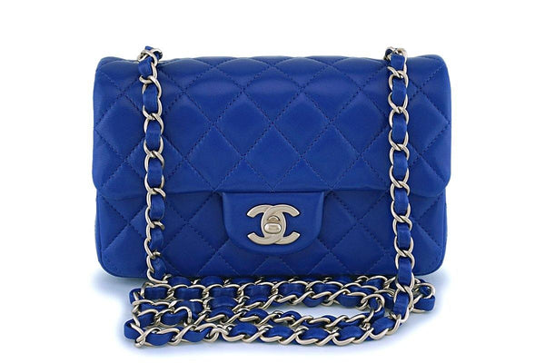 Chanel Royal Blue Roi Lambskin Rectangular Mini Classic Flap Bag GHW - Boutique Patina