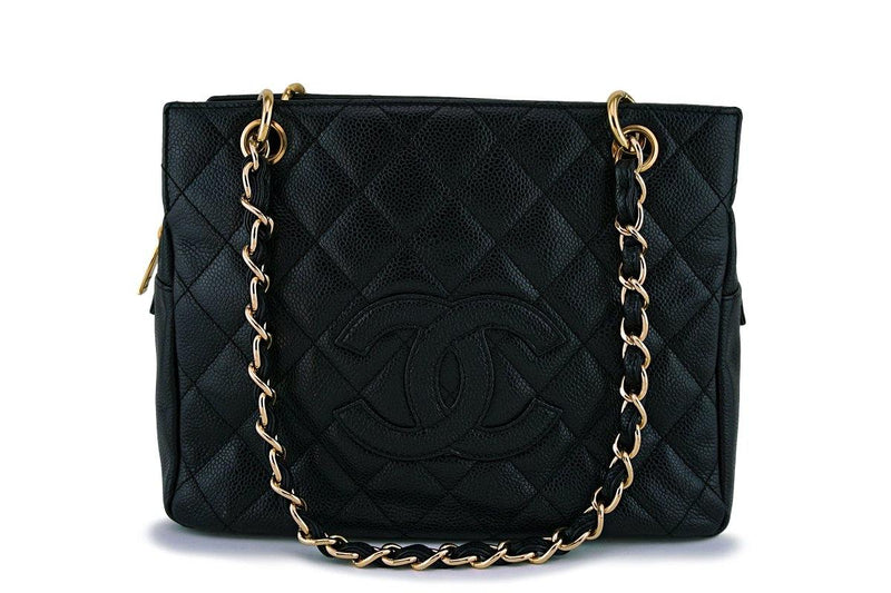 Chanel Black Caviar Classic Petite Timeless Shopper Tote Bag GHW - Boutique Patina