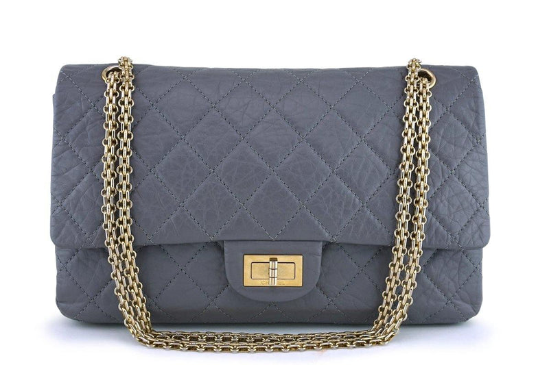 Chanel Gray Large 227 Classic 2.55 Reissue Flap Bag GHW - Boutique Patina