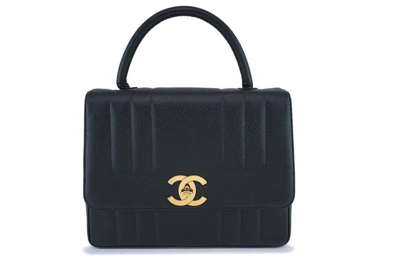 Chanel Vintage Black Caviar Jumbo Kelly Flap Bag 24k GHW – Boutique Patina