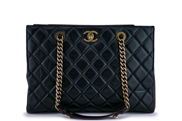 Chanel Black Classic Quilted Perfect Edge Shopper Tote Bag - Boutique Patina