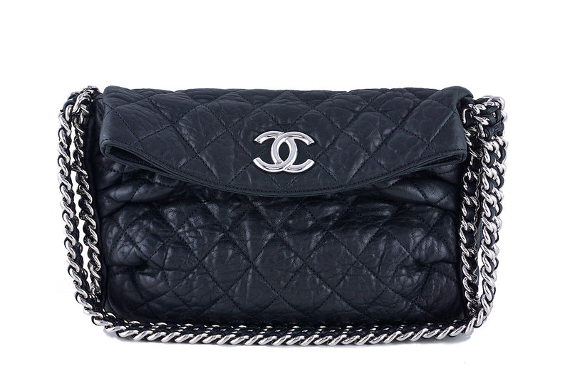Chanel Black Quilted Ultimate Soft Chain Around Hobo Tote Bag