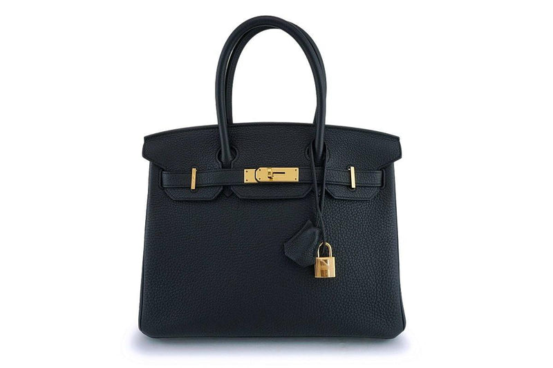 HERMES Handbag Birkin 30 Black Black Gold Hardware Togo