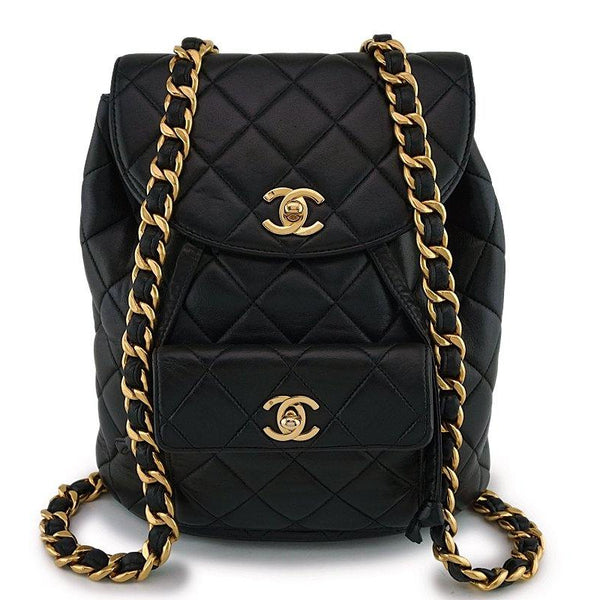 Chanel Vintage Black Duma Classic Quilted Backpack Bag 24k GHW – Boutique  Patina